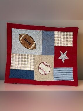 Authentic Kids Sports-Themed Patchwork Standard Pillow Sham